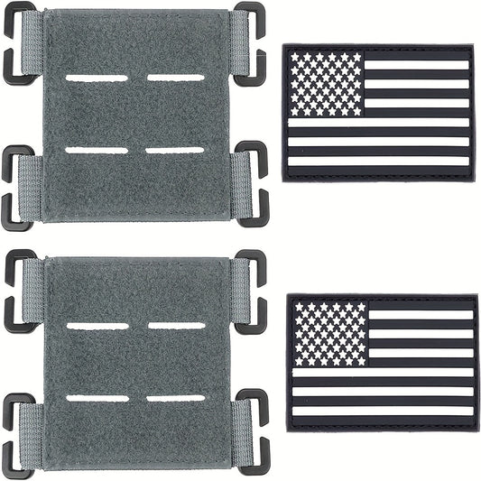 4pcs Molle Patch Panel with American Flag Patch