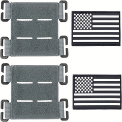 4pcs Molle Patch Panel with American Flag Patch