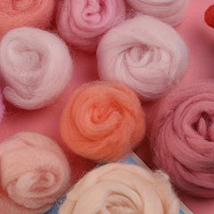 11 lb 50g Pink Felting Wool Fibre Felt Craft Toys DIY Needle Craft Mater