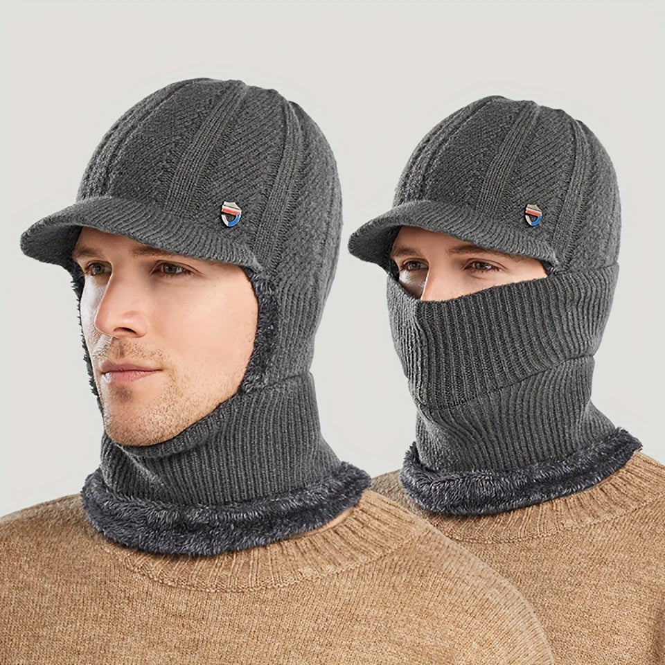Winter Warm Hat Knitted Beanie with Ear Protection