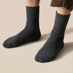 Thick Cotton Wool Mid-calf Socks with Wool Loops for Warmth