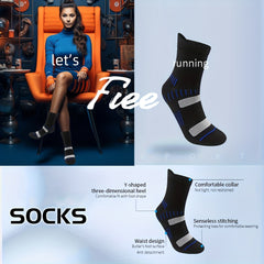 Outdoor Moisture Wicking Mid Calf Socks 8 Pairs