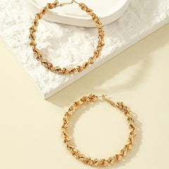 Exaggerated Spiral Hoop Earrings 18K Plated Circle Ear Jewelry Women