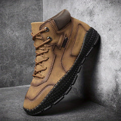 Men's Casual Stitch Solid Low Top Lace up Boots