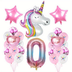 21pcs Unicorn Birthday Number Balloons - Make Your Party Magical