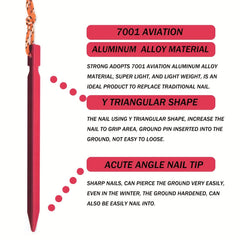 10pcs Heavy Duty Tent Stakes Aluminum Pegs for Camping Tents