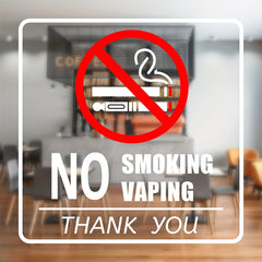 4 Pack No Smoking No Vaping Sign 15 24cmX 15 No Smoking Window Sticker Vinyl