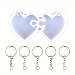 Puzzle Heart Silicone Keychain Mold DIY Jewelry Pendant Making Tool