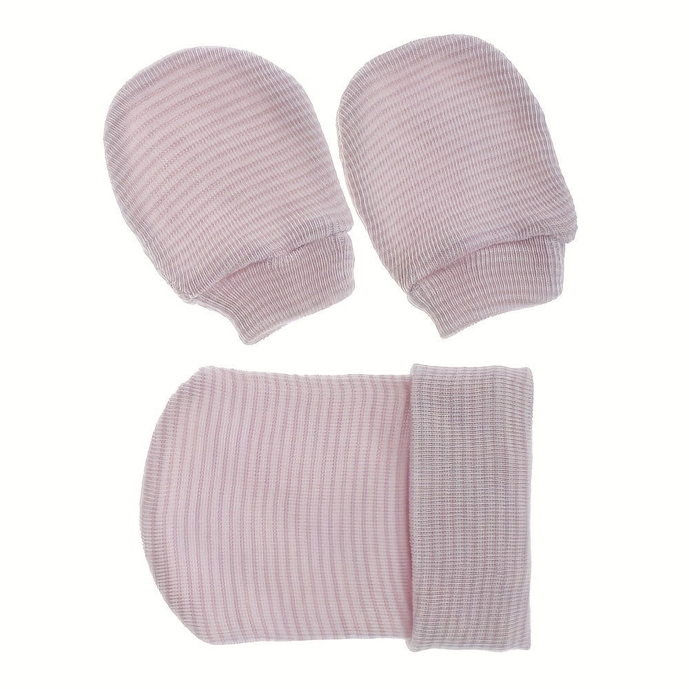 Newborn Striped Hat Gloves Set