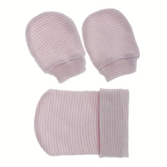 Newborn Striped Hat Gloves Set