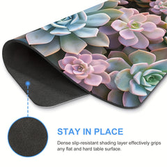 Succulents Mouse Pad Anti Slip Rubber Base Wireless Mouse Pads