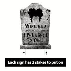 4pcs Halloween Decorations Witches Tombstones Gravestone Decor Yard Signs