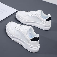 Women's Breathable Lace Up Casual Sneakers Height Increase Low Top Sport Shoes