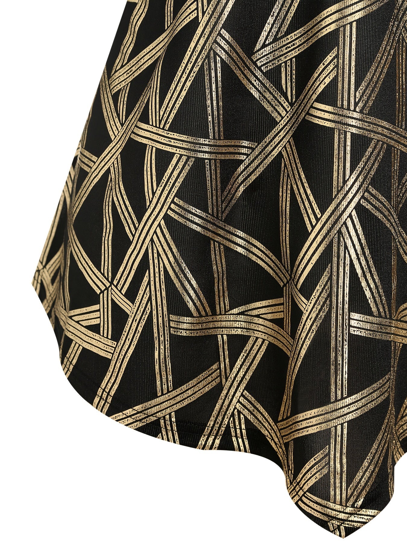 Geometric Print Cross Neck Cami Top