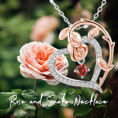 Heart Rose Pendant Necklace for Girls