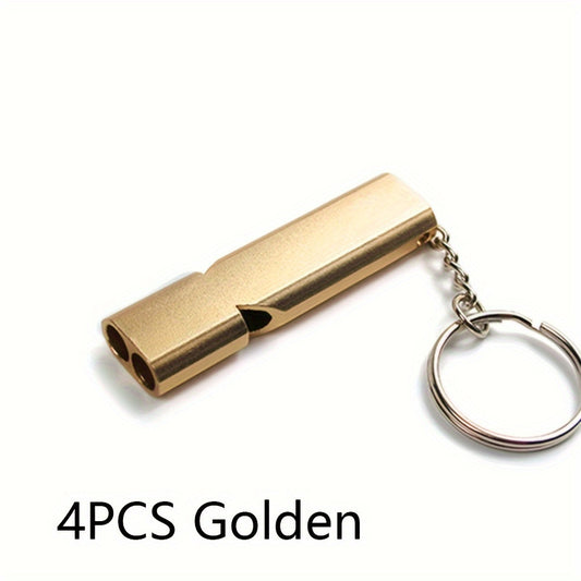 4PCS Aluminum Alloy Survival Whistle for Outdoor Camping Emergency