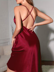 Lace Stitching Lounge Set Long Sleeve Robe & Slip Dress