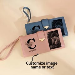 Personalized Women's Clutch Wallet with Snap Closure