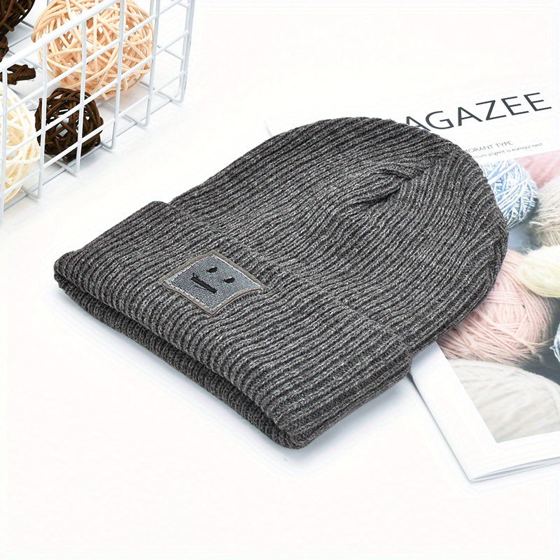 Men's Youth Street Solid Beanie Woolen Hat College Warm Women's Cold Hat