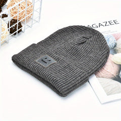 Men's Youth Street Solid Beanie Woolen Hat College Warm Women's Cold Hat