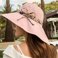 Wide Brim Beach Sun Hat Women Garden Hat Reversible Casual Bucket Hat