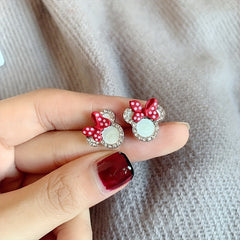 Cartoon Mouse Stud Earrings Decorative Accessories Gift For Girls