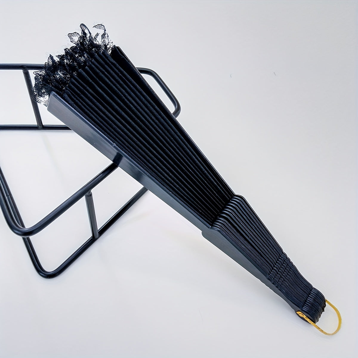 Lace Mesh Folding Fan Silky Fan For Dance Performance