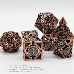 D&D Hollow Metal Dice Sets Pure Copper Engraving Process