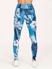 Floral Print Yoga Running Leggings Tummy Control High Waisted Pants