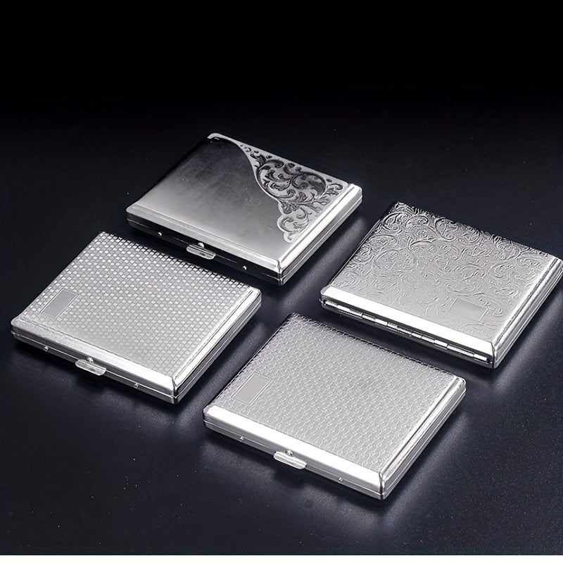 18 Pack Metal Cigarette Case Engraved Clip Anti Pressure Holder