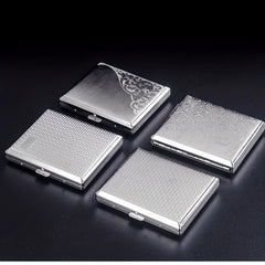 18 Pack Metal Cigarette Case Engraved Clip Anti Pressure Holder