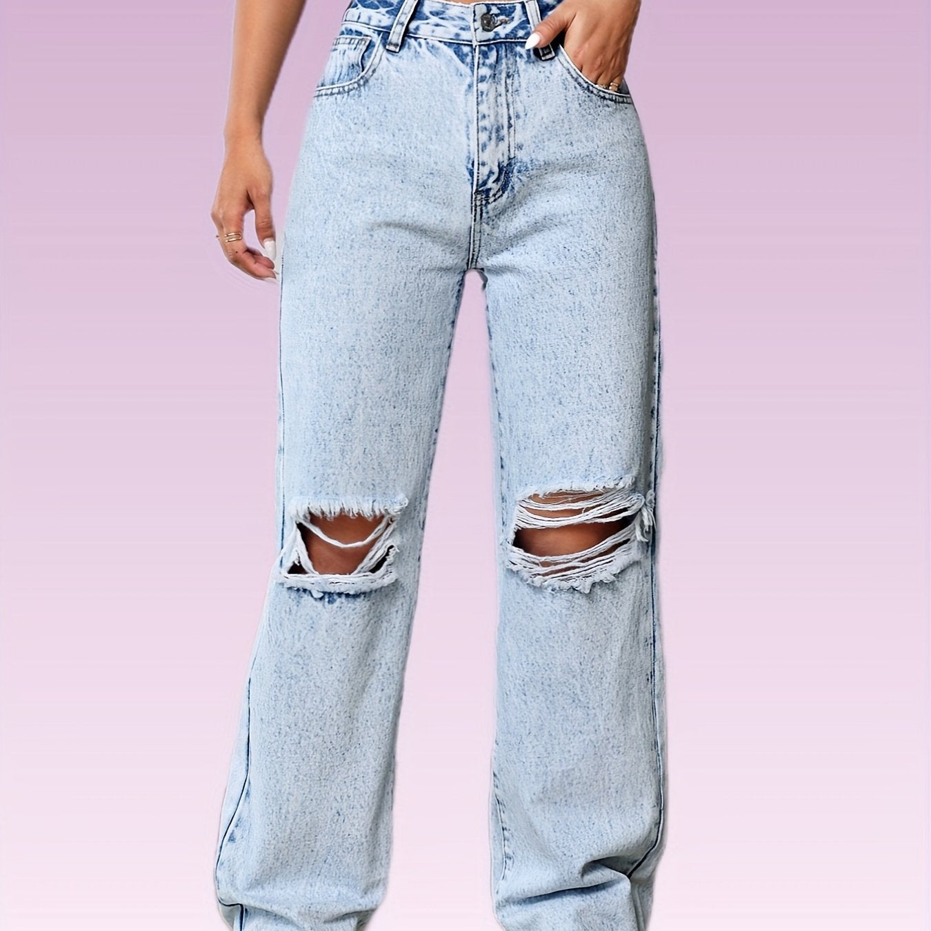 Washed Wide Legs Jeans Women's Denim Jeans