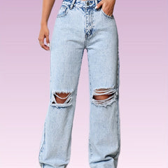 Washed Wide Legs Jeans Women's Denim Jeans