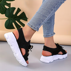 Mesh Breathable Sandals with Metal Buckle Decor