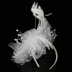 Women's 20s Fascinator Hat Feather Mesh Net Veil Tea Party Hat