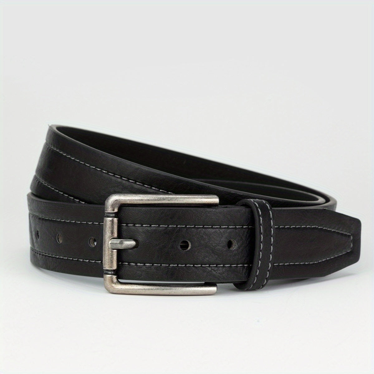 Men's Square Pin Buckle Leather Belt
