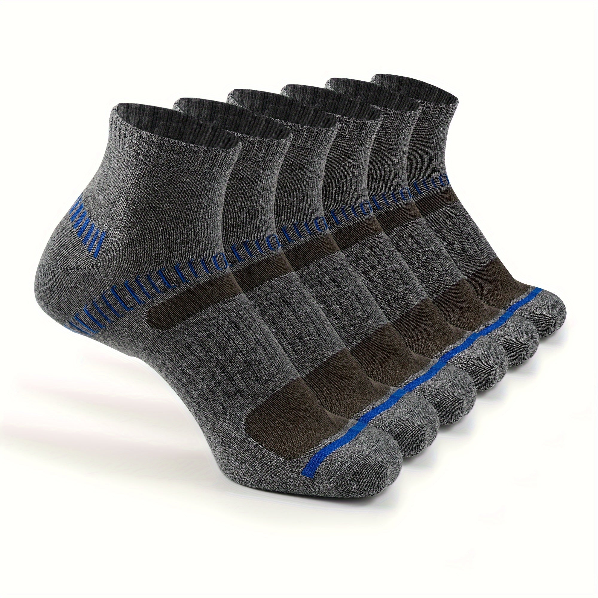 6 Pairs Men's Ankle Running Athletic Socks Breathable