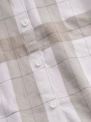 Plaid Print Long Sleeve Button Up Shirt Top