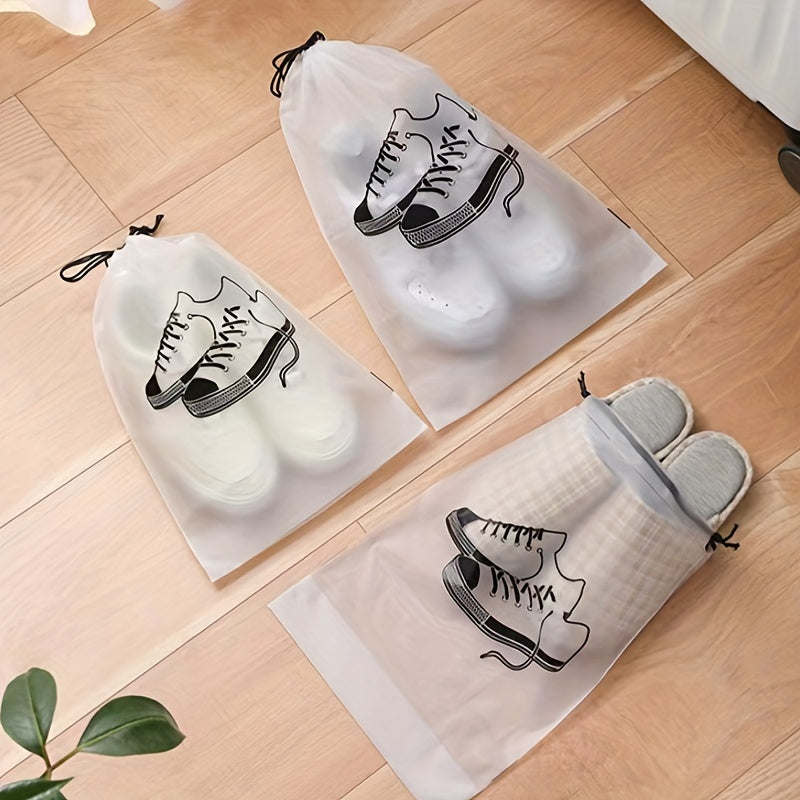 5pcs Portable Shoe Drawstring Storage Bag Dust Proof Shoe Packing Bag
