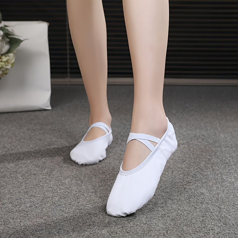 Women's Cross Strap Ballet Dance Shoes Slip on Soft Bottom