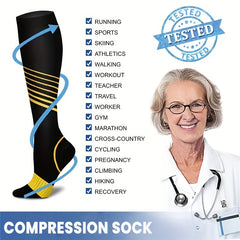 6 Pairs of Non-Slip Compression Thigh Socks for Fitness, Running, Cycling