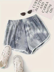 Tie Dye Elastic Waist Summer Shorts
