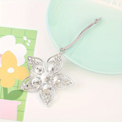 1pc Rhinestone Flower Christmas Tree Pendant Metal Decoration Supplies