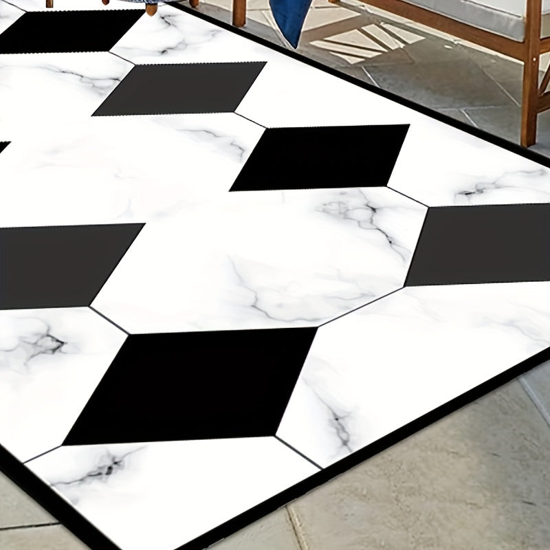 Geometric Non-slip Outdoor Rug Soft Crystal Velvet Carpet