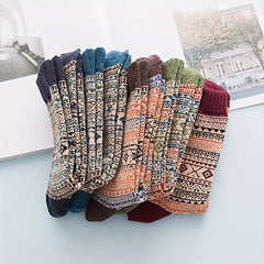 5pairs Men's Warm Socks Vintage Rabbit Wool Outdoor Snow Boots