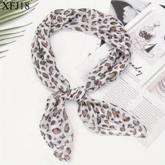 Leopard Bandana Chiffon Scarf Neck Neckerchief Polyester Head Wrap Charm
