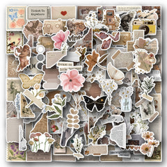 120pcs Vintage Vinyl Stickers for Water Bottles Laptop Scrapbook
