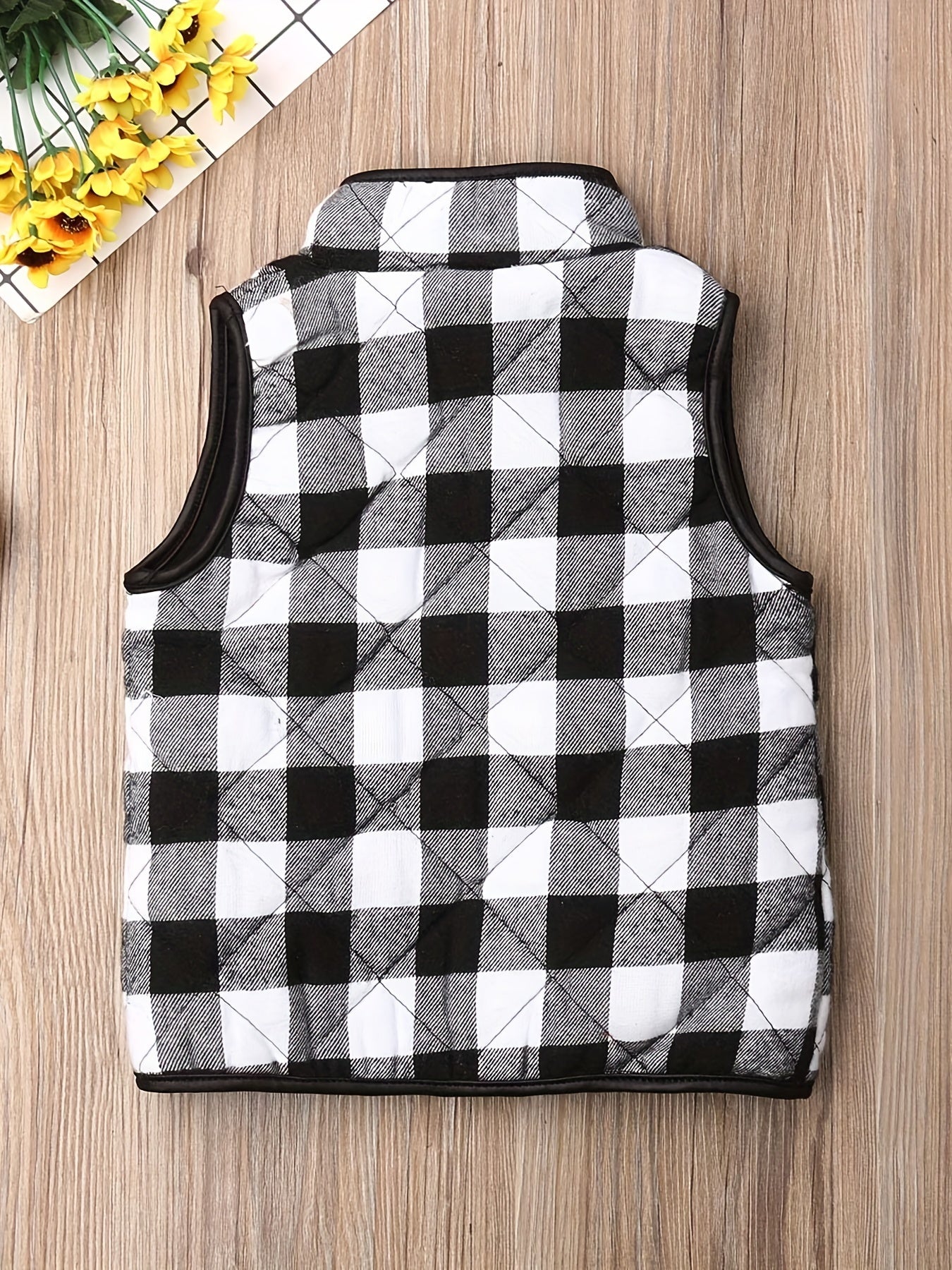 Toddler Girls Christmas Plaid Vest Jacket Coat Winter Warm Clothes