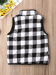 Toddler Girls Christmas Plaid Vest Jacket Coat Winter Warm Clothes