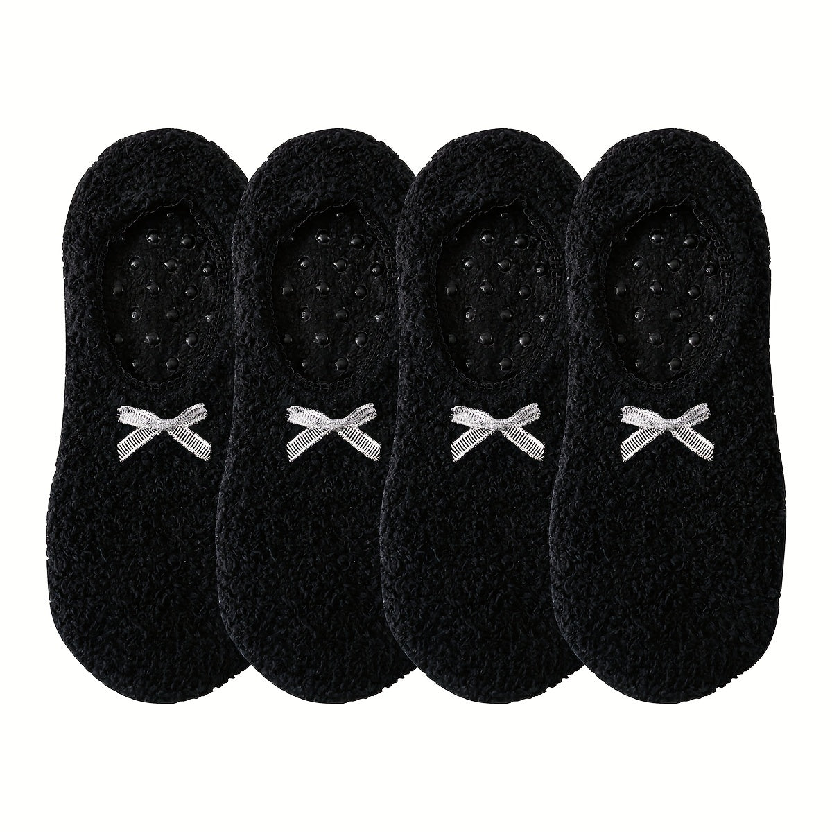 4 Pairs Fuzzy Short Socks Variety, Comfortable Anti Slip Ankle Socks Women's Sto